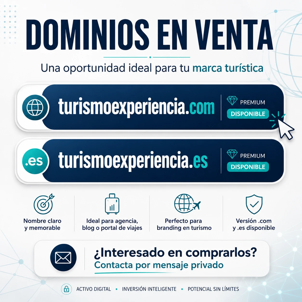 turismoexperiencia.com y turismoexperiencia.es - Dominios en venta